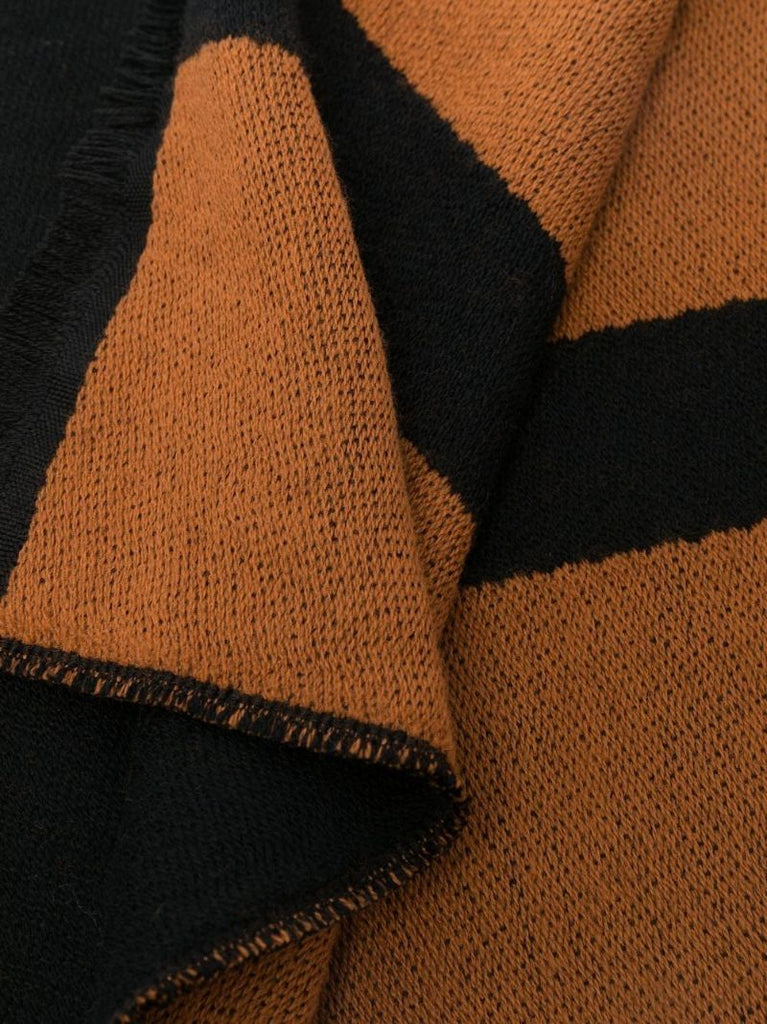 Black Two-tone Merino Wool Scarf