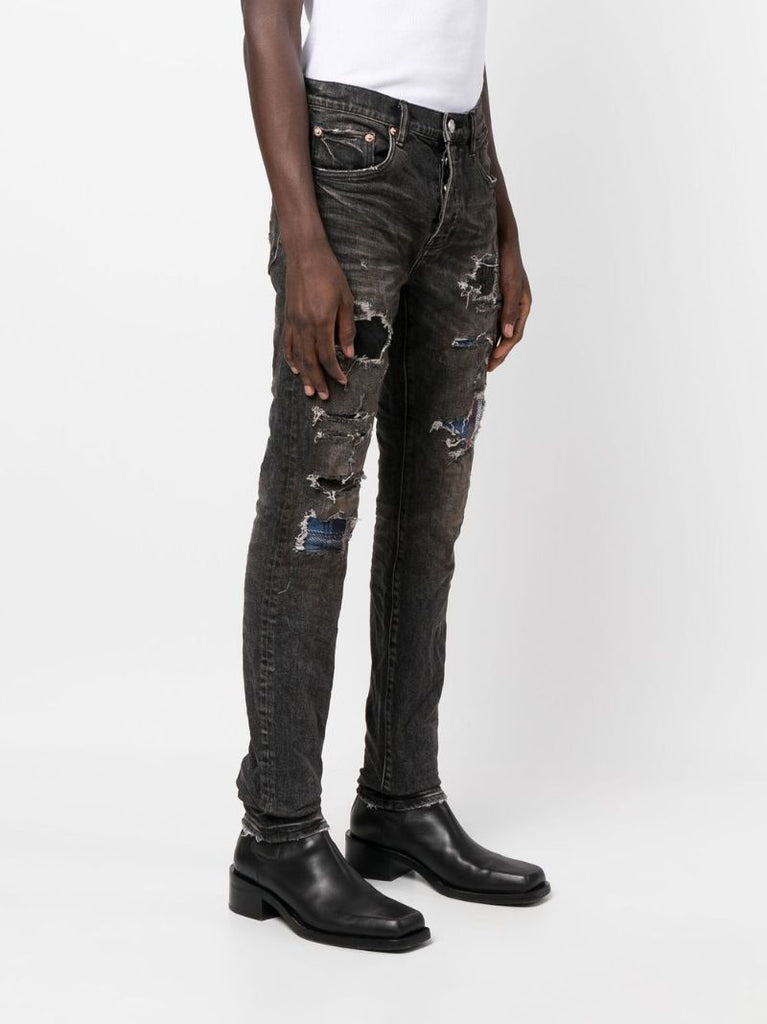 Black Distressed Slim-fit Jeans
