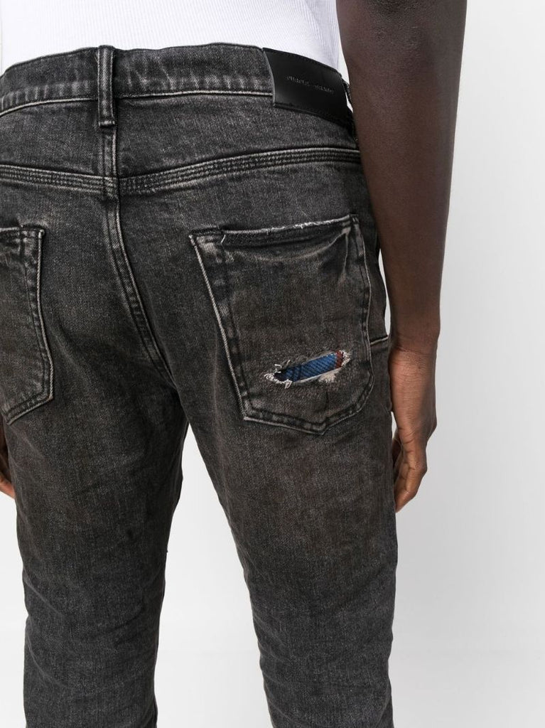 Black Distressed Slim-fit Jeans