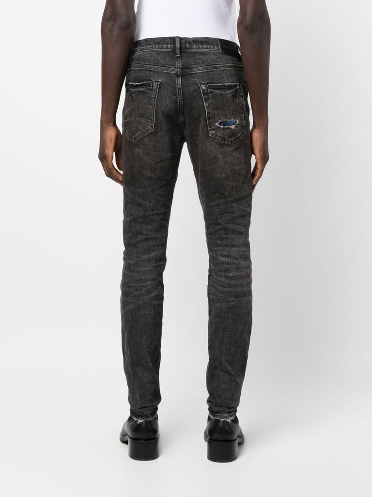 Black Distressed Slim-fit Jeans