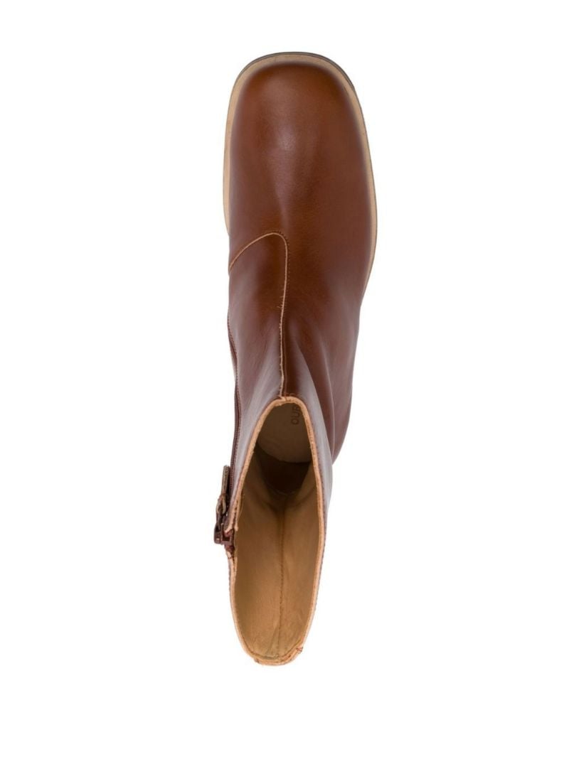 Brown Camion Leather Ankle Boots