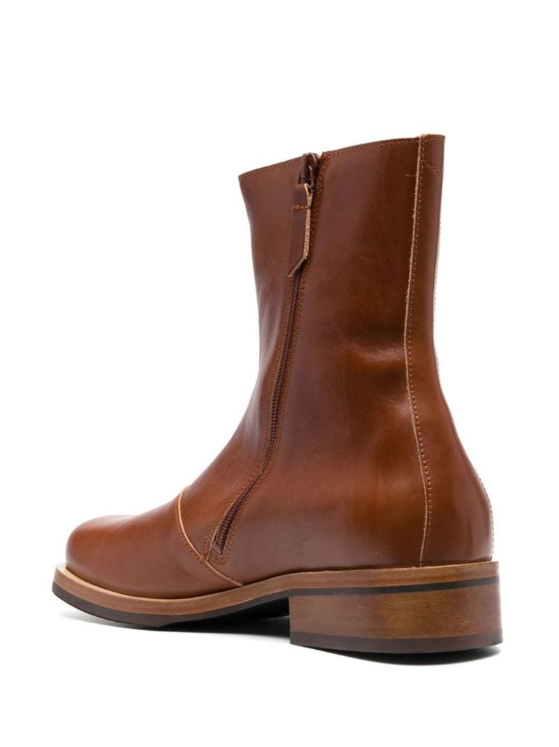 Brown Camion Leather Ankle Boots