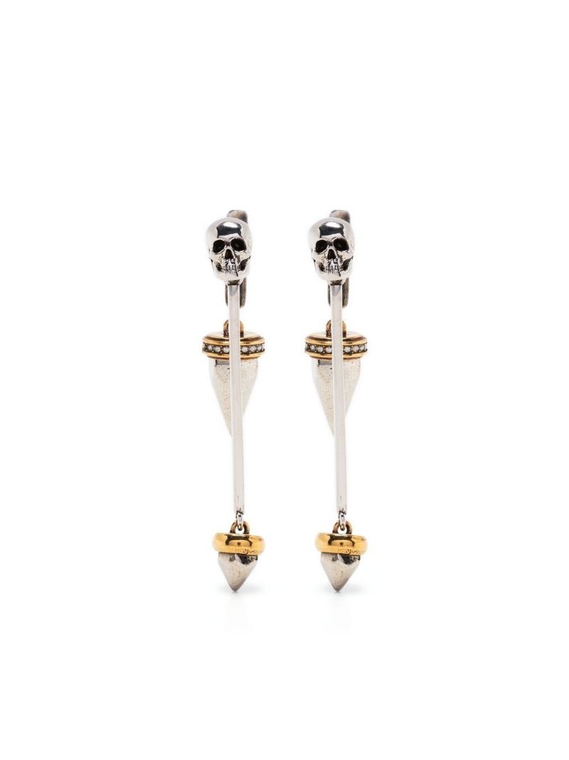 Silver-tone Spike Drop Earrings