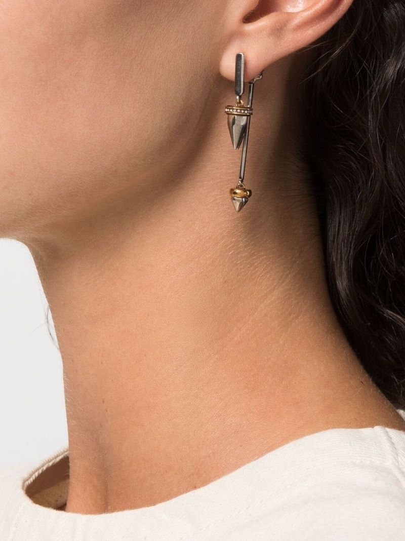 Silver-tone Spike Drop Earrings