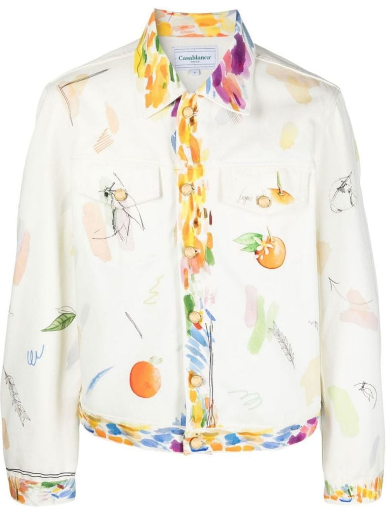 White Work in Progress Denim Jacket