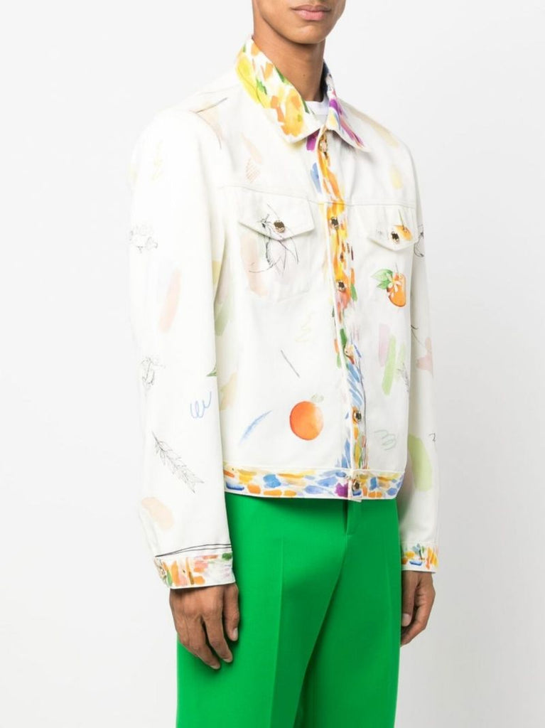 White Work in Progress Denim Jacket