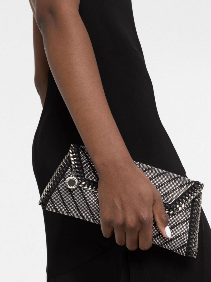Black Falabella Crystal Clutch Bag