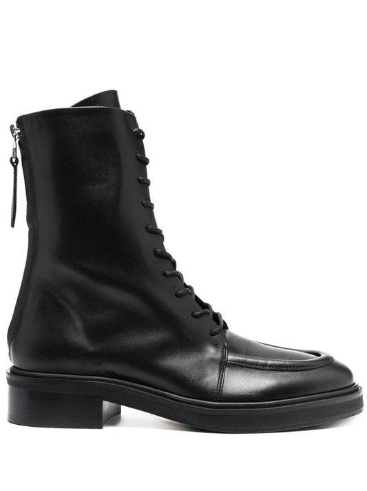 Black Lace-up Ankle Boots