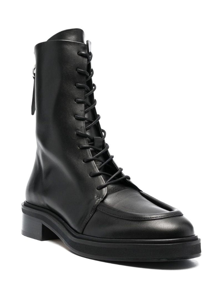 Black Lace-up Ankle Boots