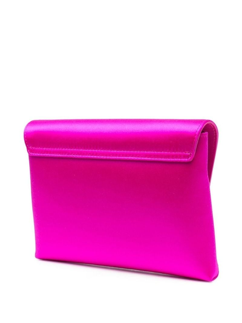 Pink Crystal La Medusa Satin Clutch Bag