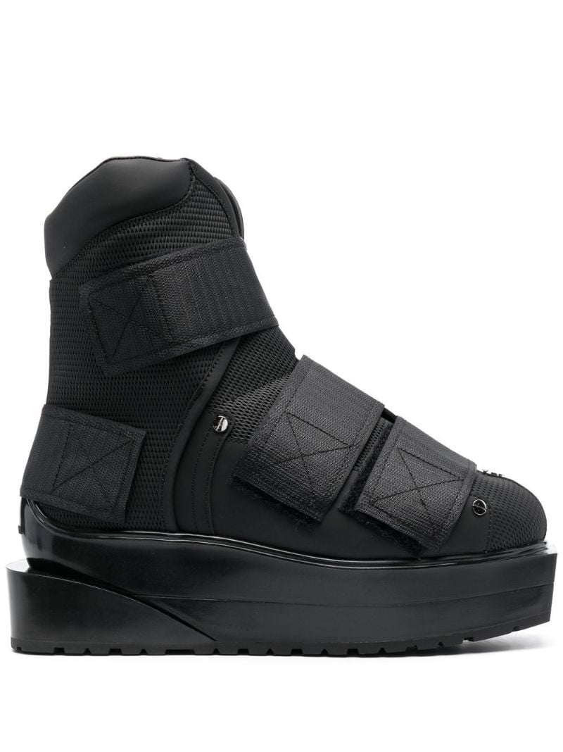 Black Volt Mesh Touch-strap Boots