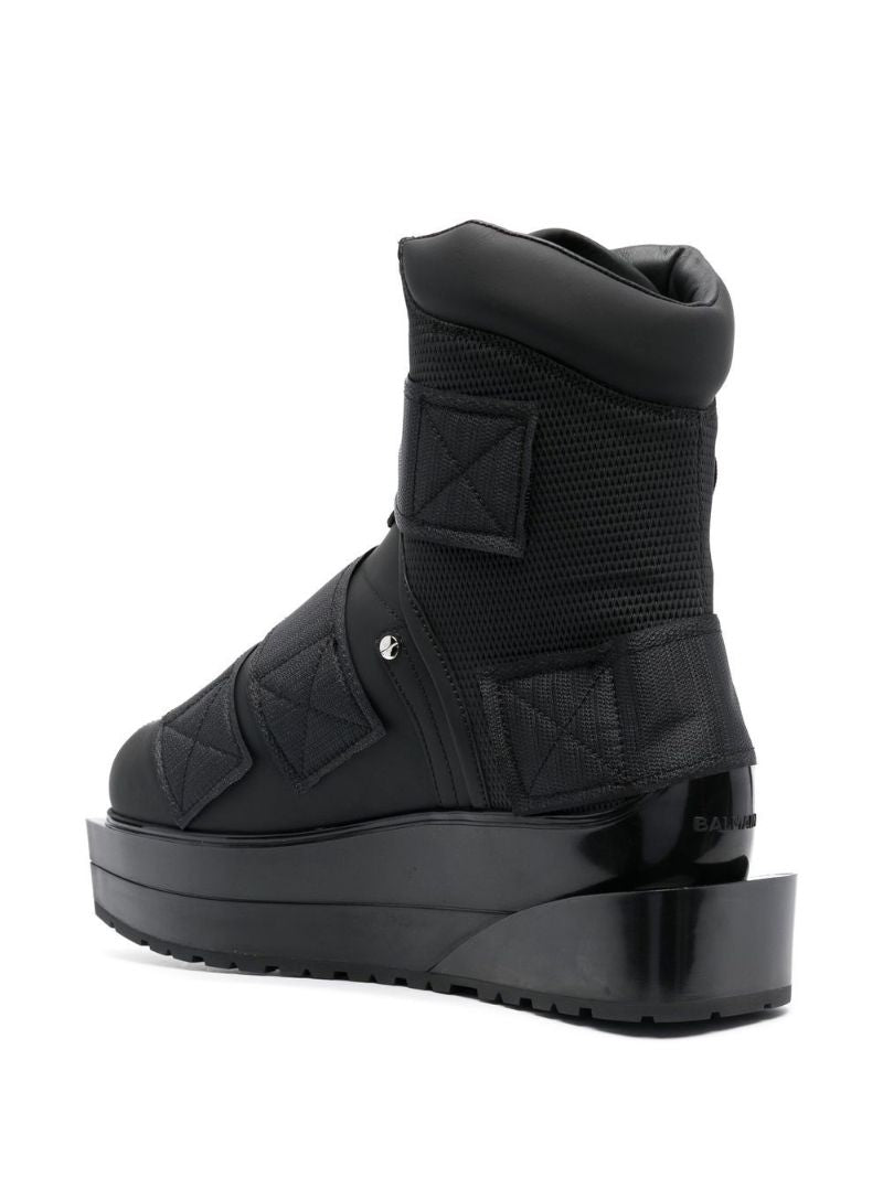 Black Volt Mesh Touch-strap Boots