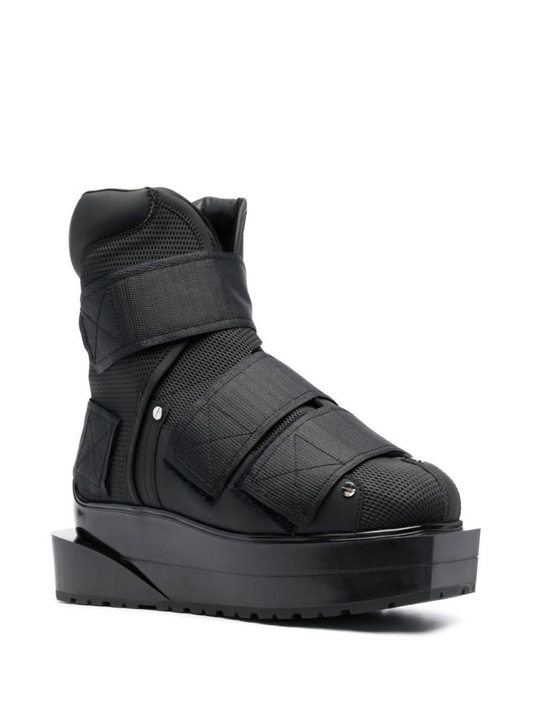 Black Volt Mesh Touch-strap Boots