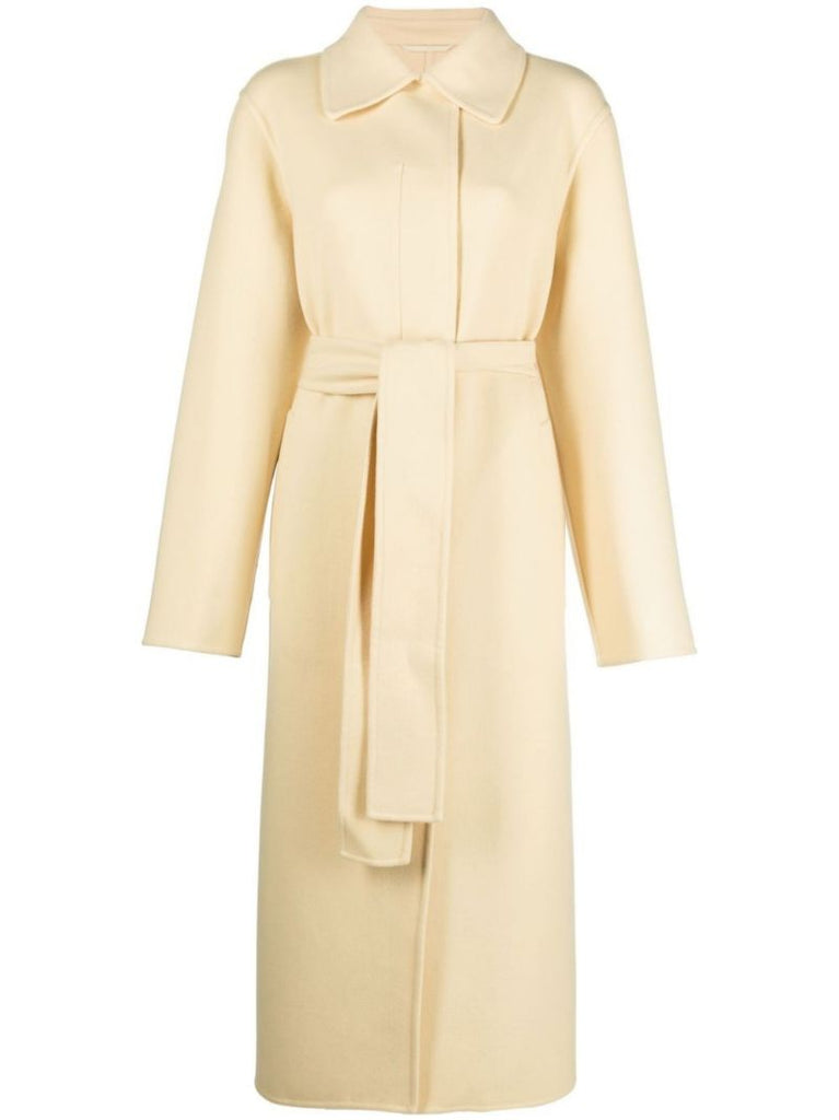 Yellow Single-breasted Virgin Wool Coat