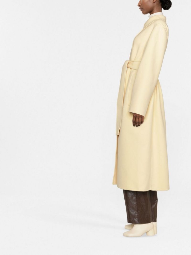 Yellow Single-breasted Virgin Wool Coat