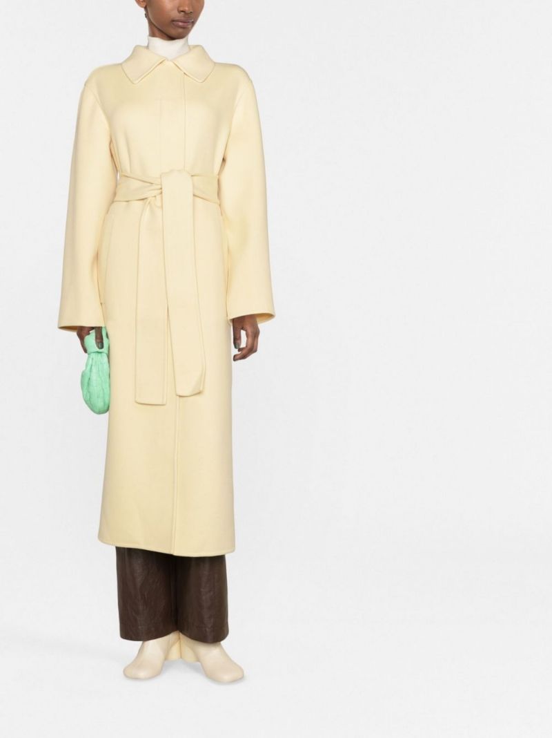 Yellow Single-breasted Virgin Wool Coat