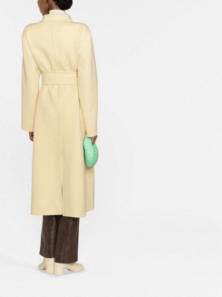 Yellow Single-breasted Virgin Wool Coat