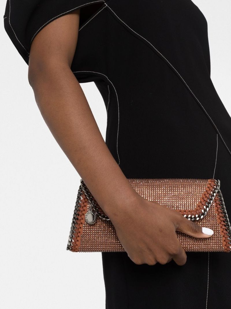 Brown Falabella Crystal Clutch Bag