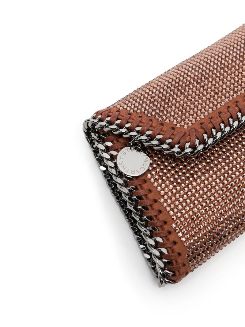 Brown Falabella Crystal Clutch Bag
