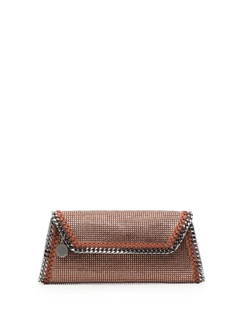 Brown Falabella Crystal Clutch Bag