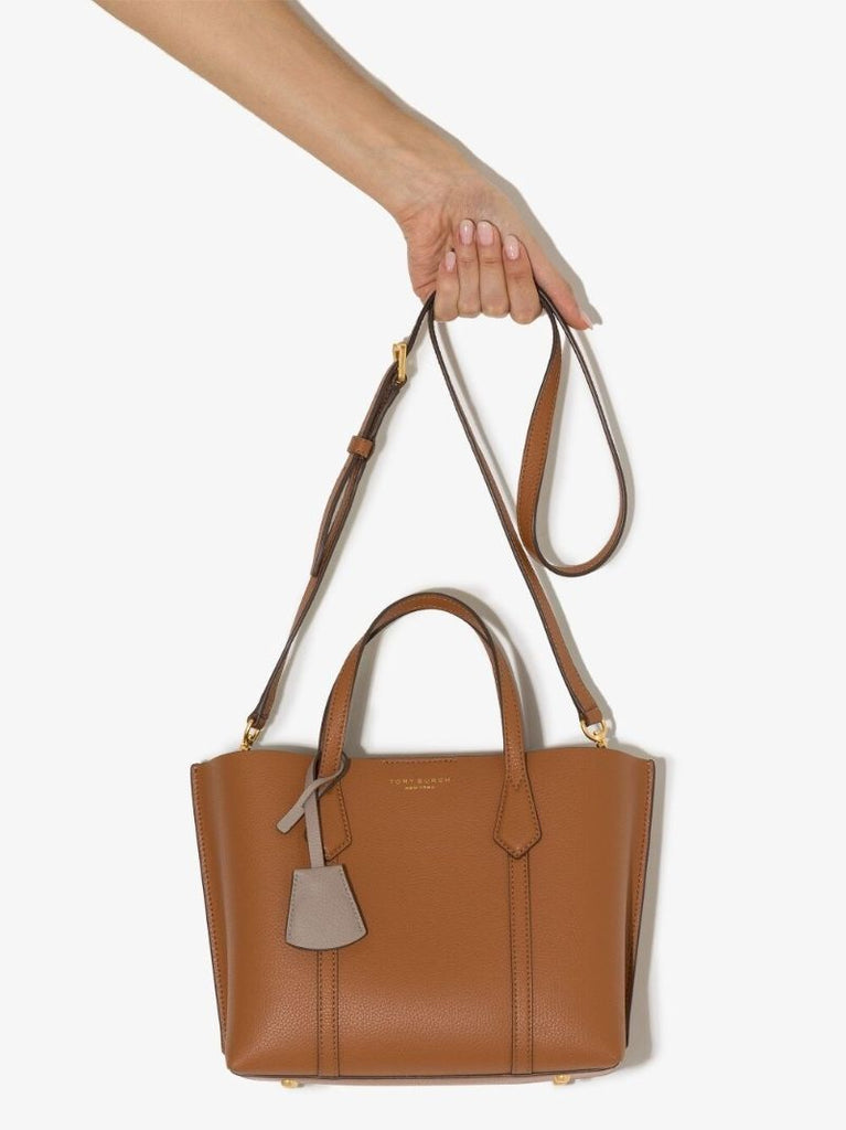 Brown Perry Small Leather Tote Bag