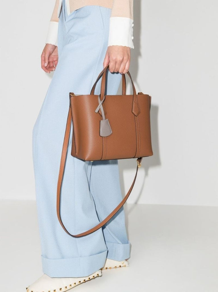 Brown Perry Small Leather Tote Bag