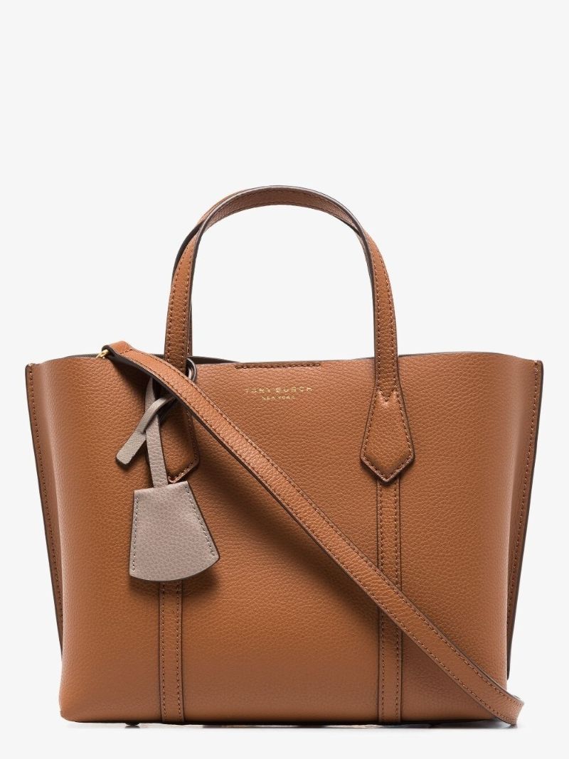 Brown Perry Small Leather Tote Bag