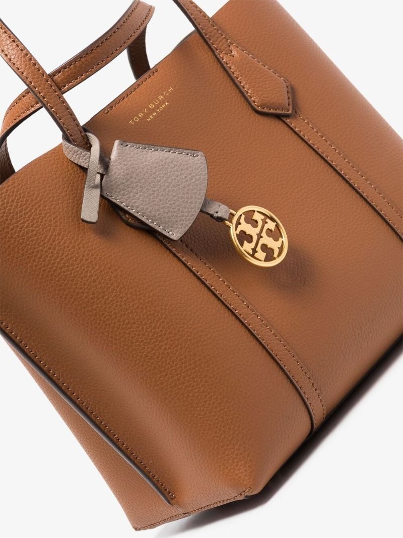 Brown Perry Small Leather Tote Bag
