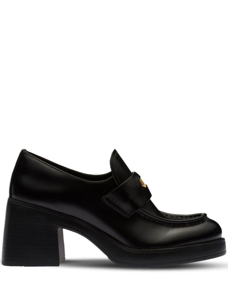 Black Logo Plaque Loafers