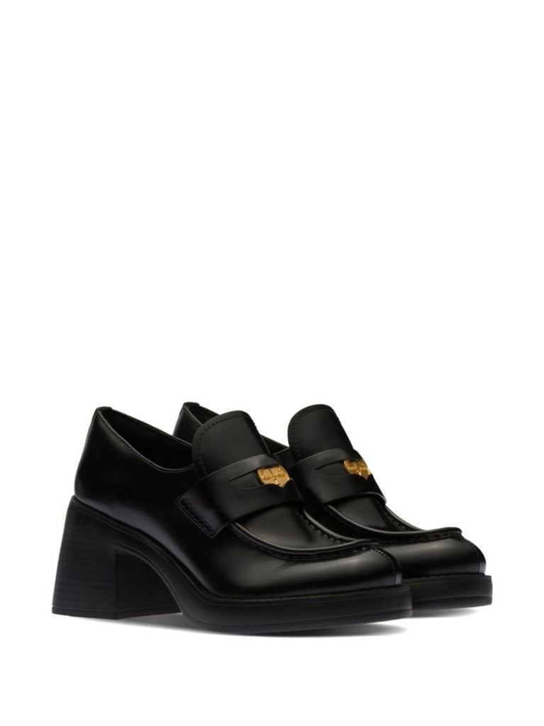Black Logo Plaque Loafers