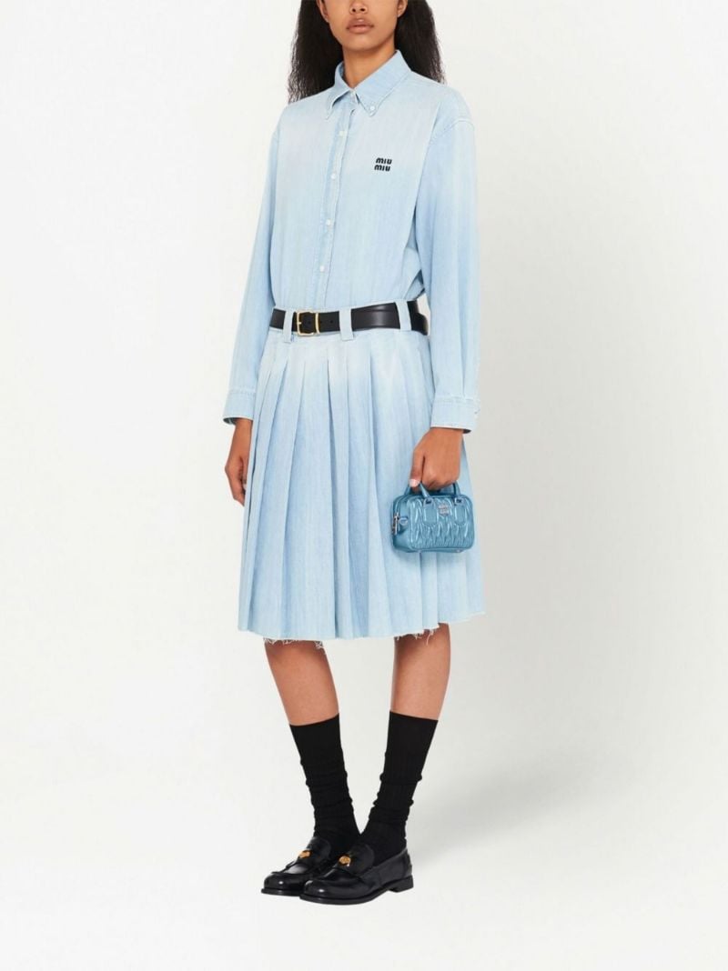 Blue Logo MatelassÃ_x0083_Â© Leather Cross Body Bag