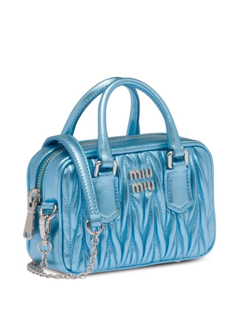 Blue Logo MatelassÃ_x0083_Â© Leather Cross Body Bag
