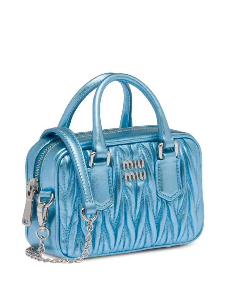 Blue Logo MatelassÃ_x0083_Â© Leather Cross Body Bag
