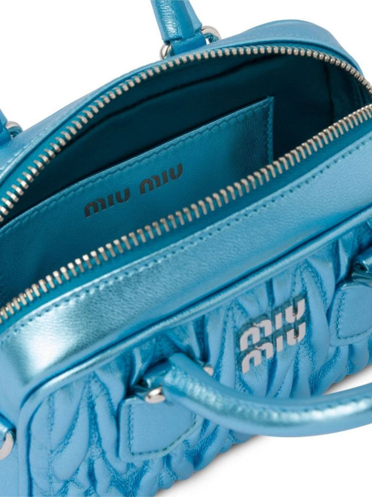 Blue Logo MatelassÃ_x0083_Â© Leather Cross Body Bag