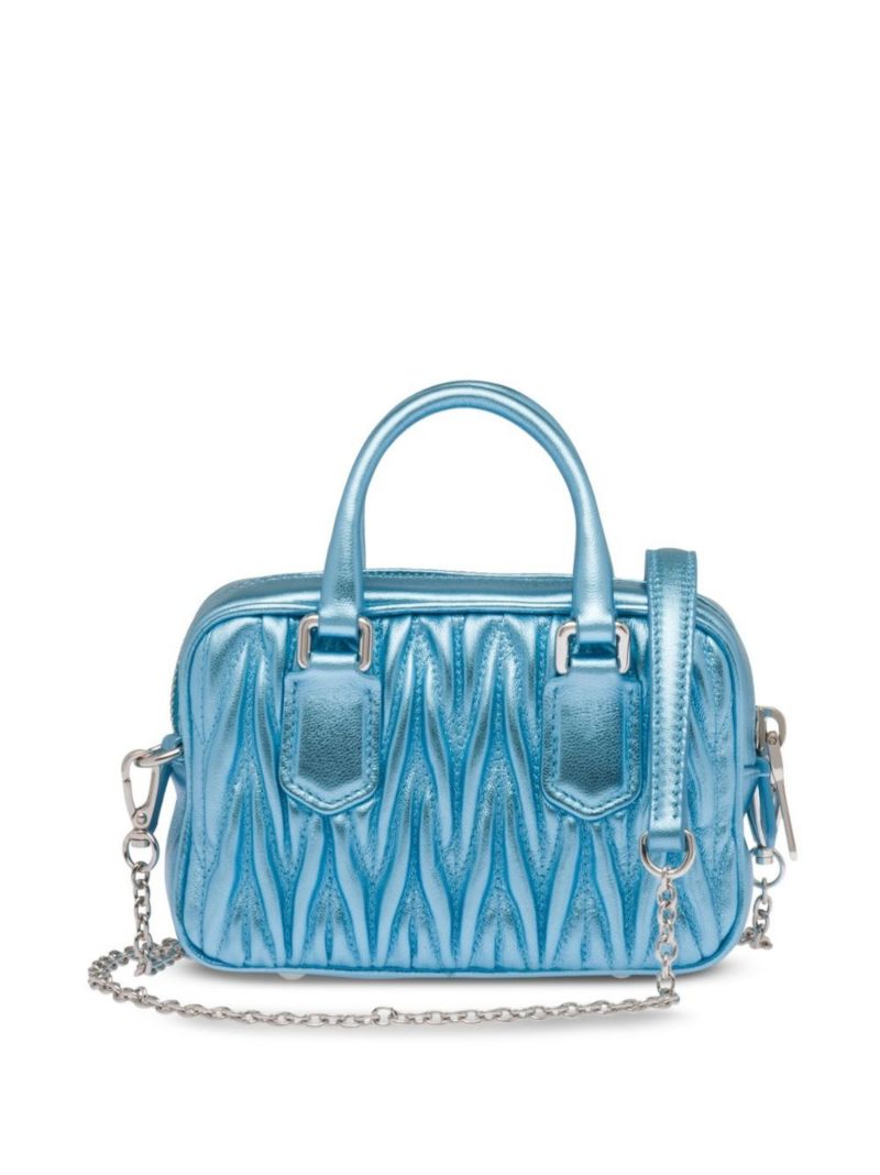 Blue Logo MatelassÃ_x0083_Â© Leather Cross Body Bag