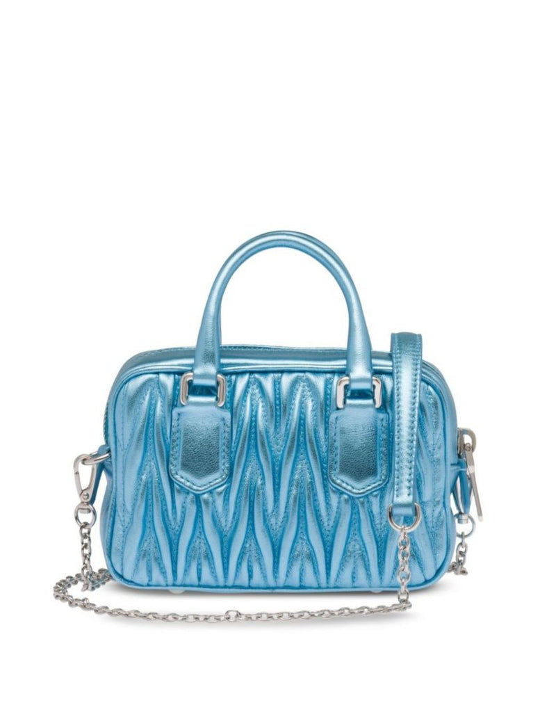 Blue Logo MatelassÃ_x0083_Â© Leather Cross Body Bag