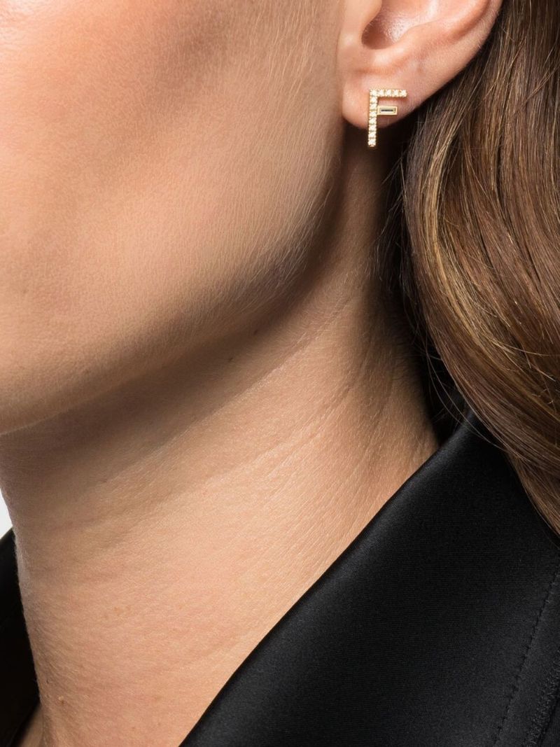 Gold-tone Fendi First Stud Earrings
