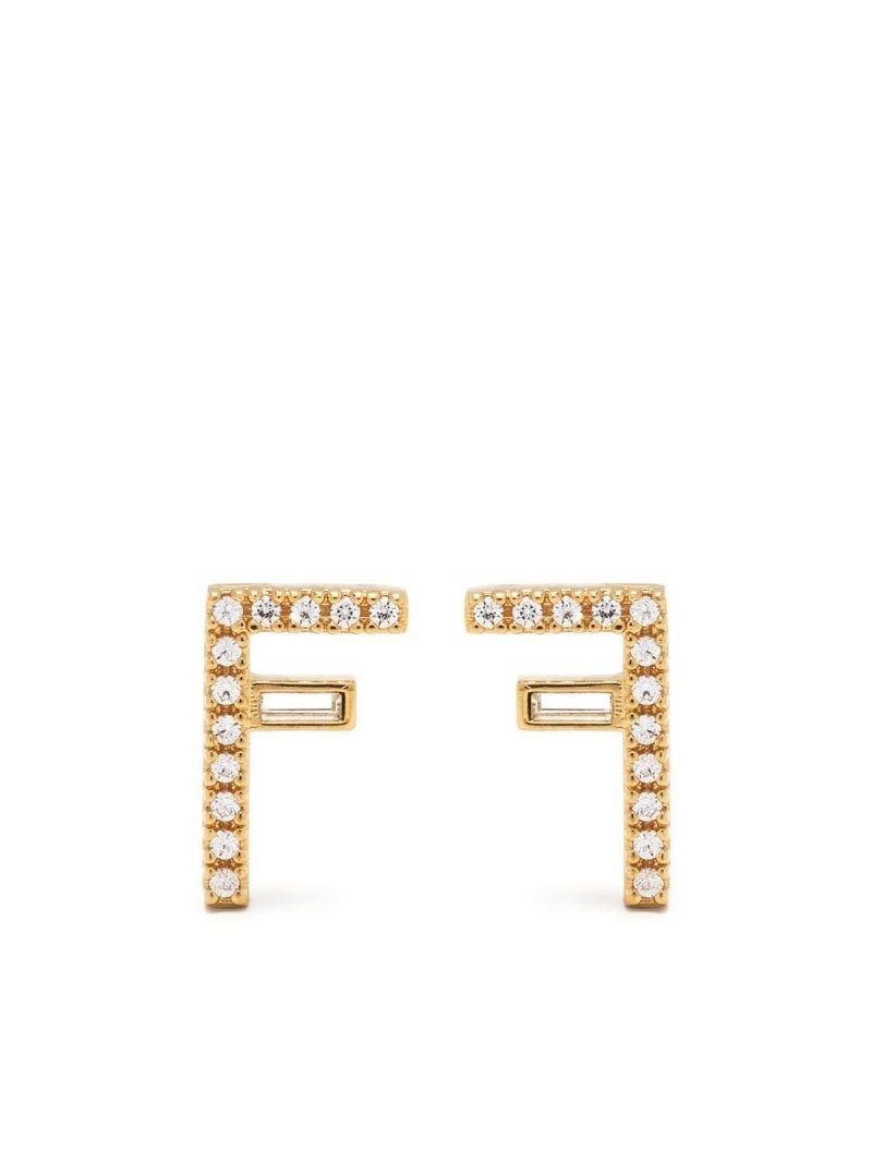 Gold-tone Fendi First Stud Earrings
