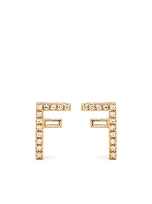 Gold-tone Fendi First Stud Earrings