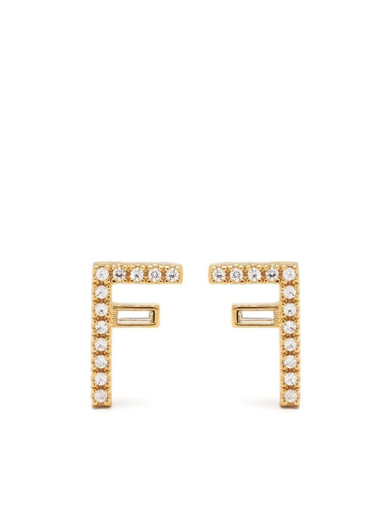 Gold-tone Fendi First Stud Earrings