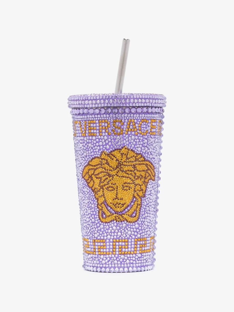 Purple Medusa Crystal Embellished Travel Cup