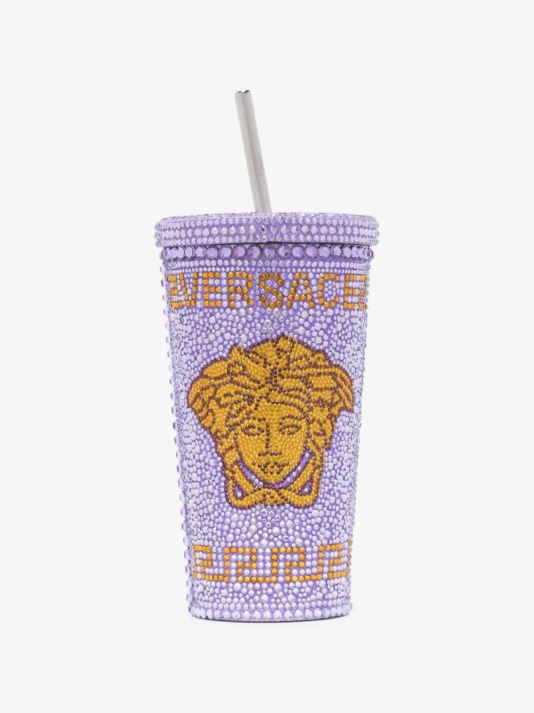 Purple Medusa Crystal Embellished Travel Cup