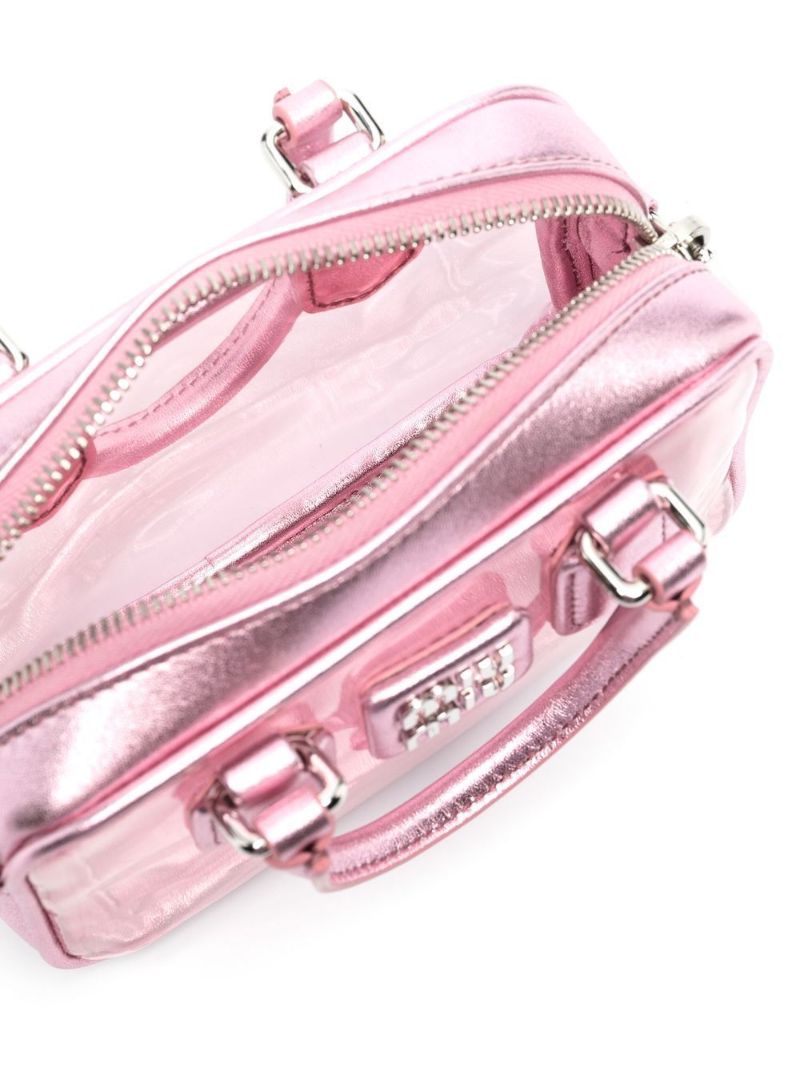 Pink Logo-embossed Transparent Tote Bag