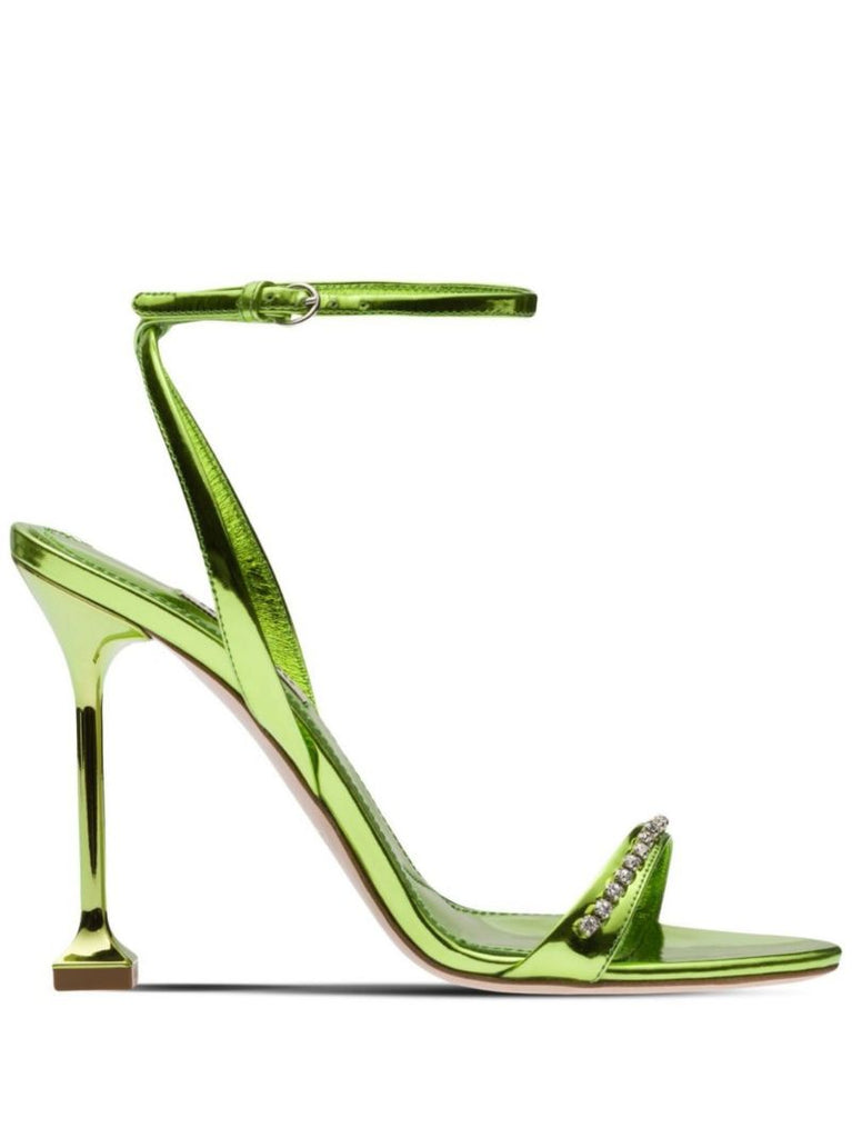 Green Crystal 105 Leather Sandals