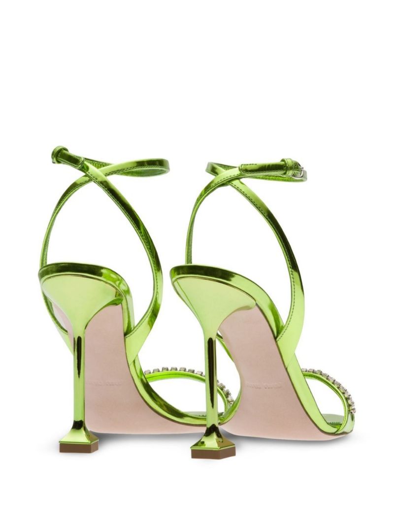 Green Crystal 105 Leather Sandals