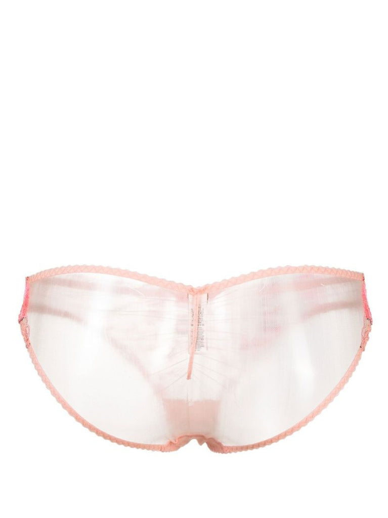 Pink Zuri Floral-embroidered Briefs