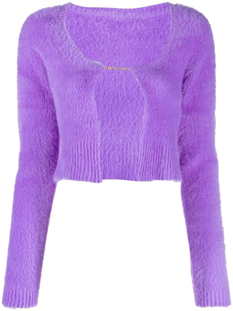 Purple La Maille Neve Logo Cardigan