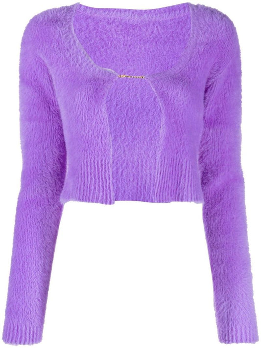 Purple La Maille Neve Logo Cardigan