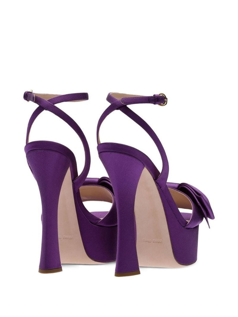 Purple 135 Bow Detail Platform Sandals