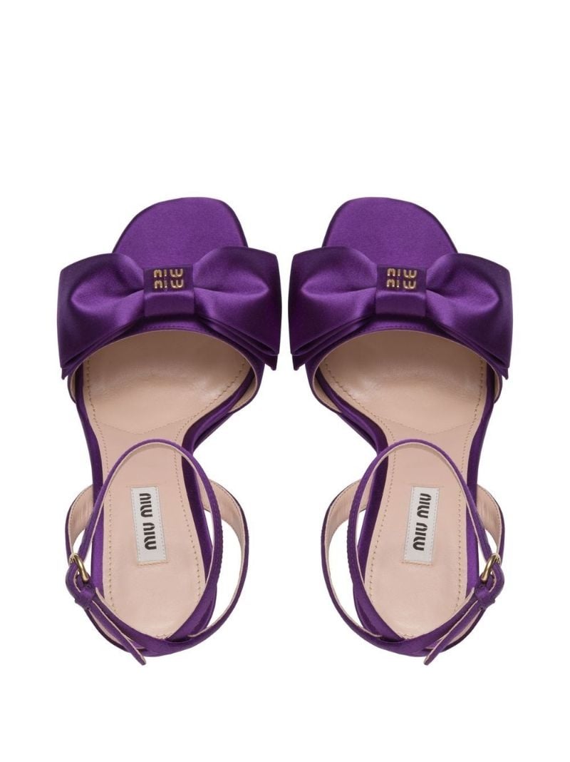 Purple 135 Bow Detail Platform Sandals